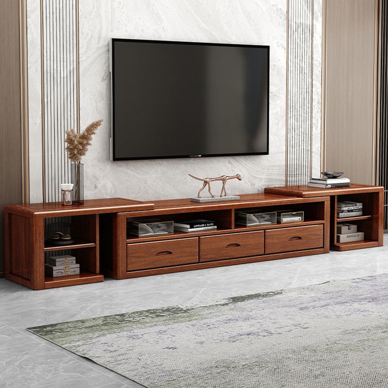 Traditional Style TV Stand Brown TV Console with Drawers for Living Room