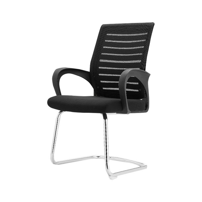 Modern Fixed Arms Desk Chair Lumbar Support Steel Office Chair