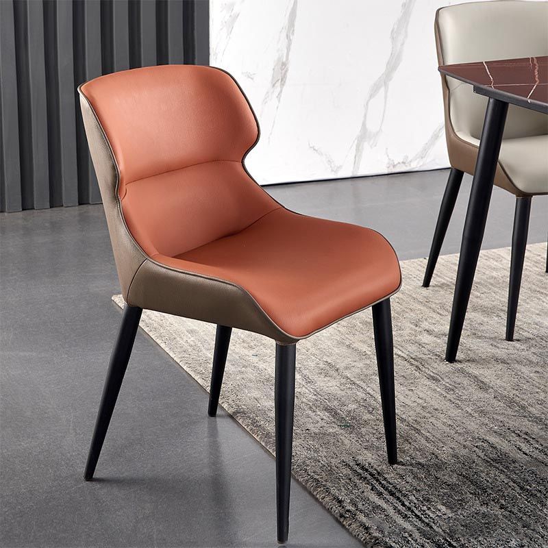 Modern Style Dining Chair Arm Chair with Metal Legs for Kitchen