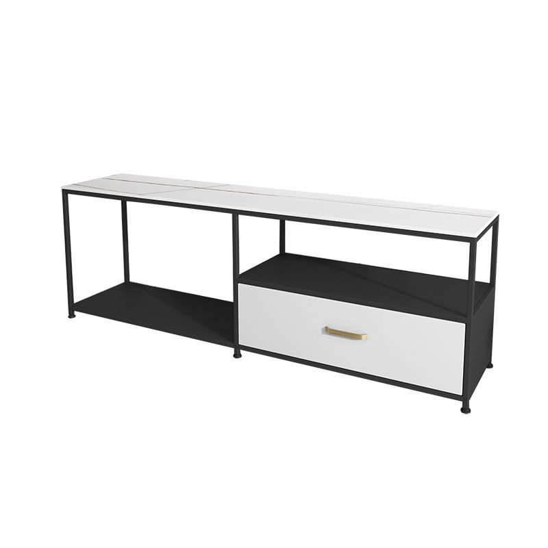 Stone and Metal TV Stand Console Contemporary TV Media Stand