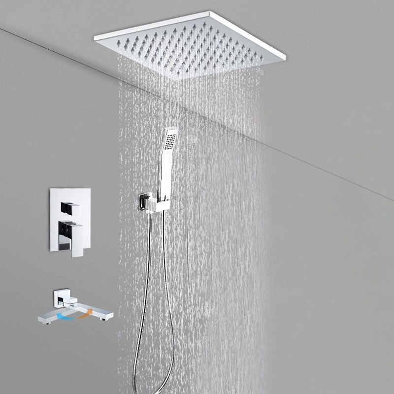 Modern Shower System Brass Adjustable Spray Pattern Ceiling Mounted Shower Combo