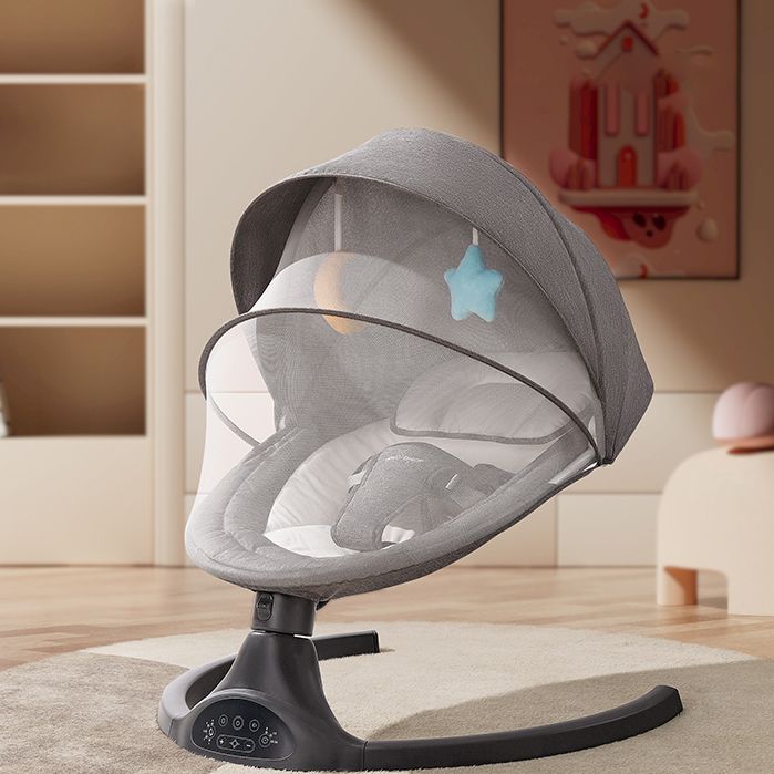 Metal Rocking Baby Crib Cradle Oval Electric Cradle with Music Box