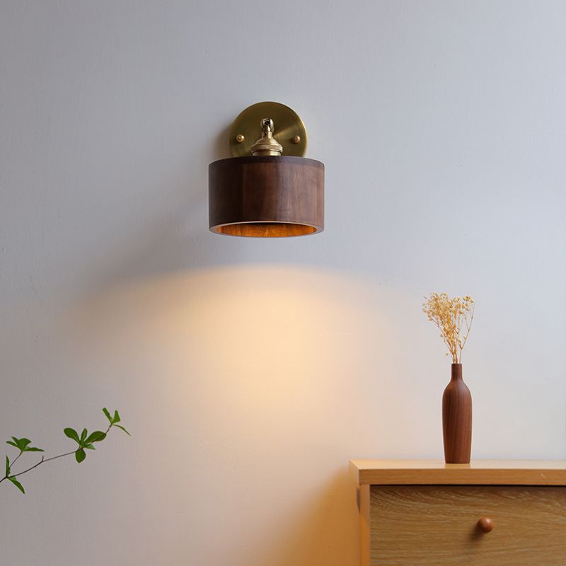 Modern Wall Light Fixture Wooden 1 Light Wall Light Sconce for Bedroom