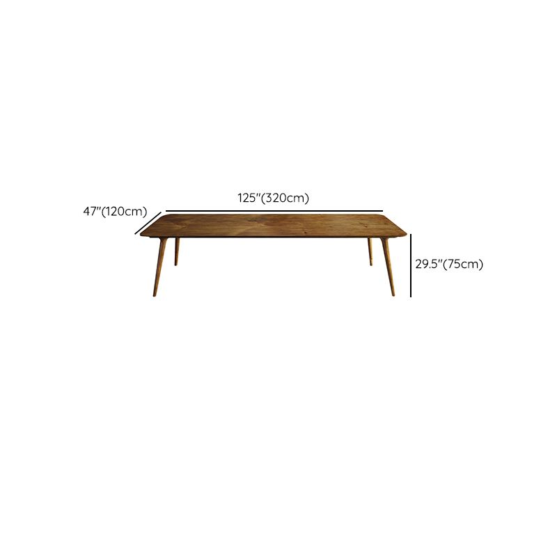 Modern Solid Wood Writing Desk Parsons Base 29.53" Tall Office Desk