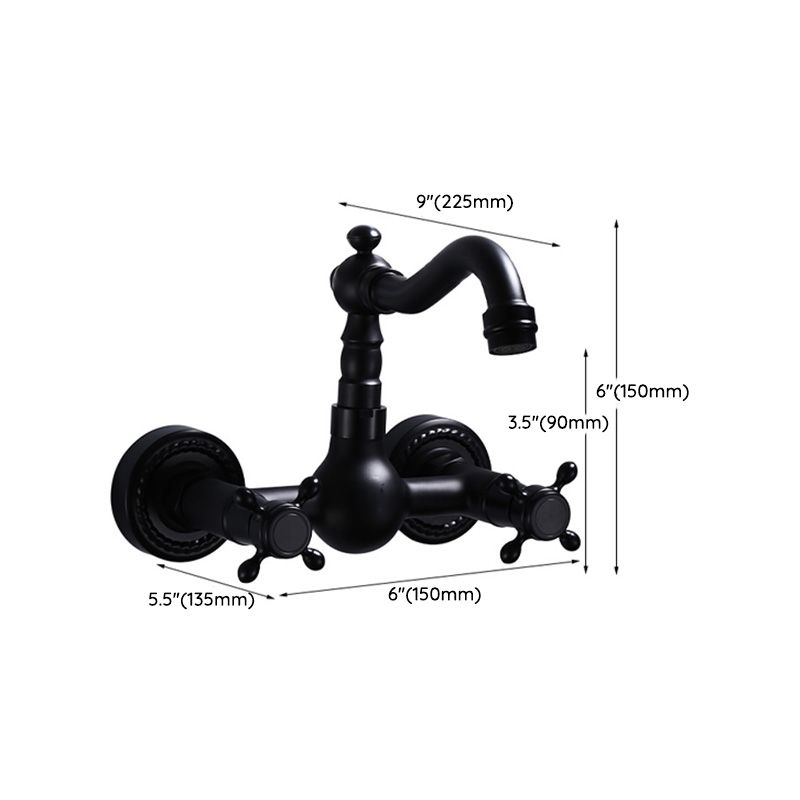 Black Wall Mounted Bathroom Faucet American Classic Widespread Sink Faucet