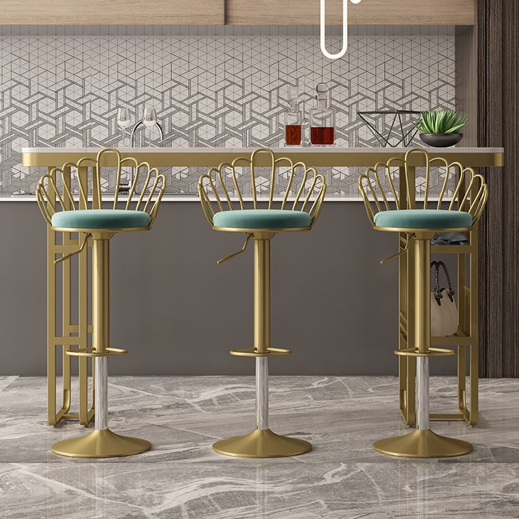 Rectangular Marble Bar Table Luxurious Bistro Table with Storage Double Pedestal