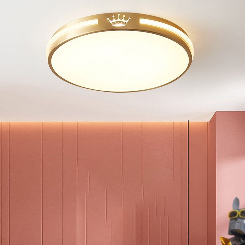 Minimalism Flush Mount Round Metal Ceiling Light Fixture for Bedroom