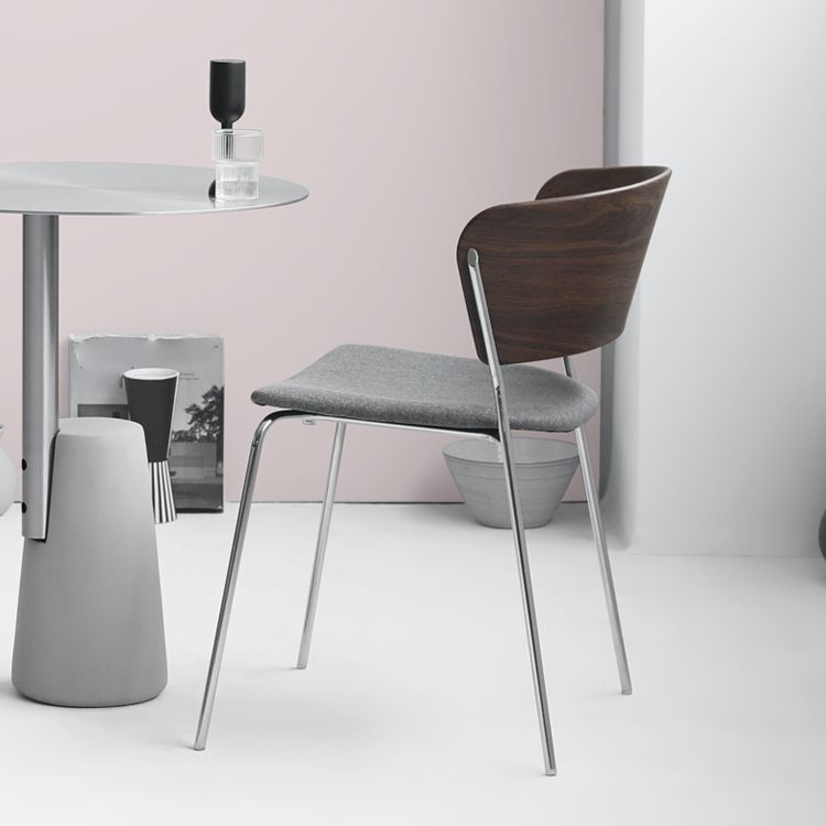 Modern Chair Dining Armless Open Back Chair for Kitchen with Metal Legs