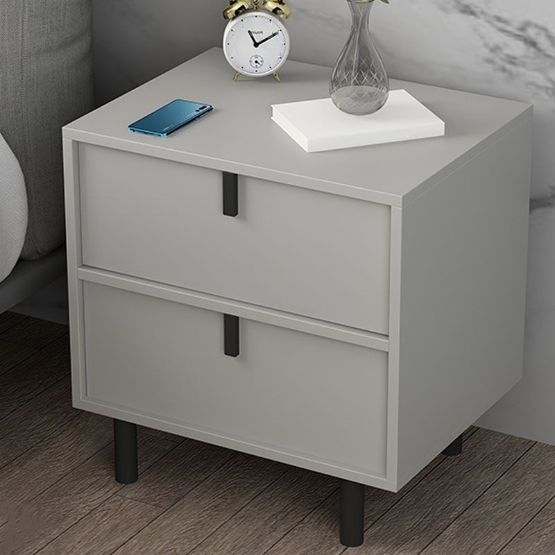 Modern Solid Wood Nightstand Legs Included Bedside Cabinet with 2 Drawers