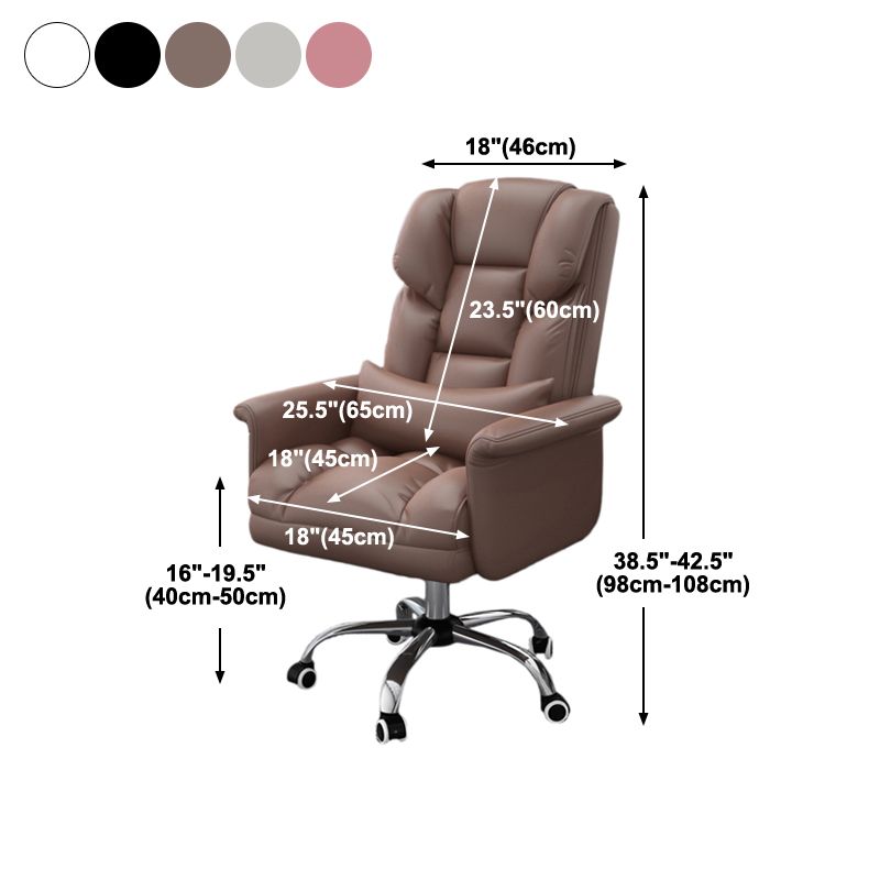 Chrome Metal Frame Modern Desk Chair with Padded Arms Executive Task Chair with High Back