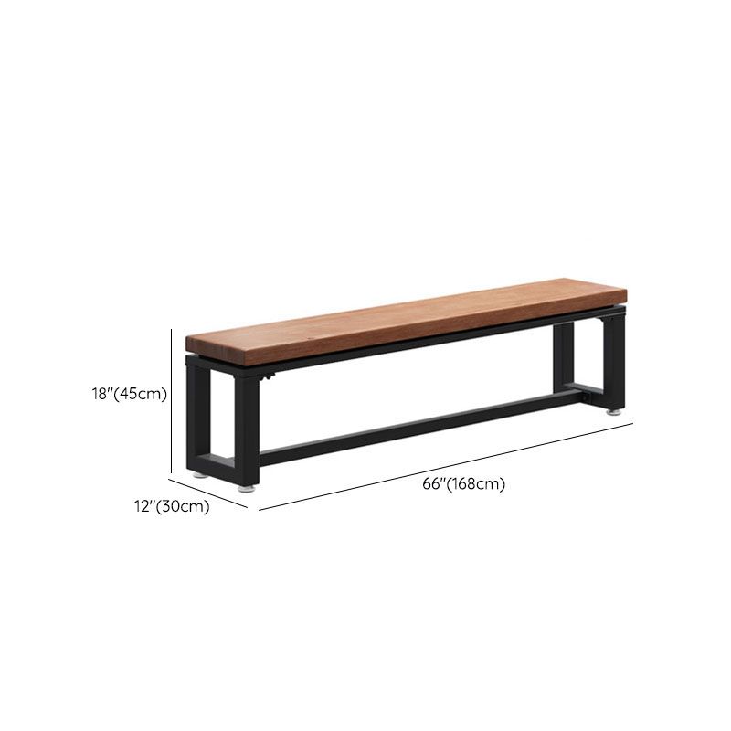 Mid-Century Modern Solid Wood Bench Rectangle Seating Bench with Legs