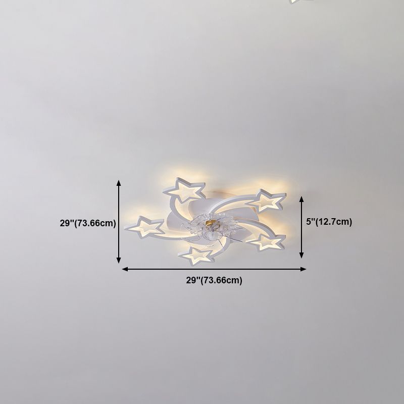 Nordic Geometric Fan Light Metal Multi Light LED Flush Mount Light for Living Room