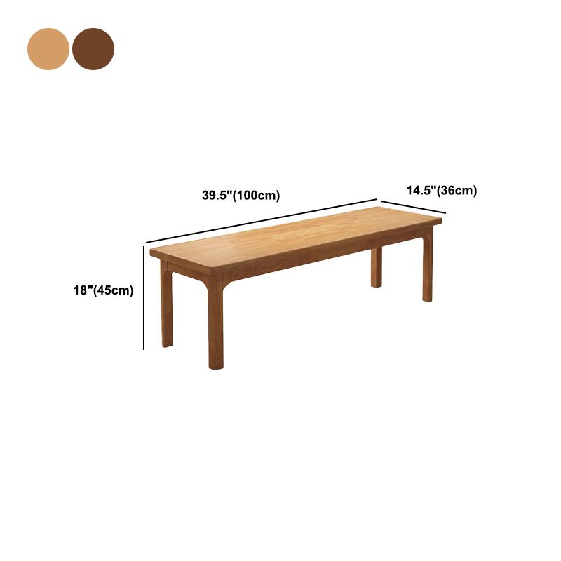 Modern Rectangle Bench with Legs Solid Color Bench for Kitchen