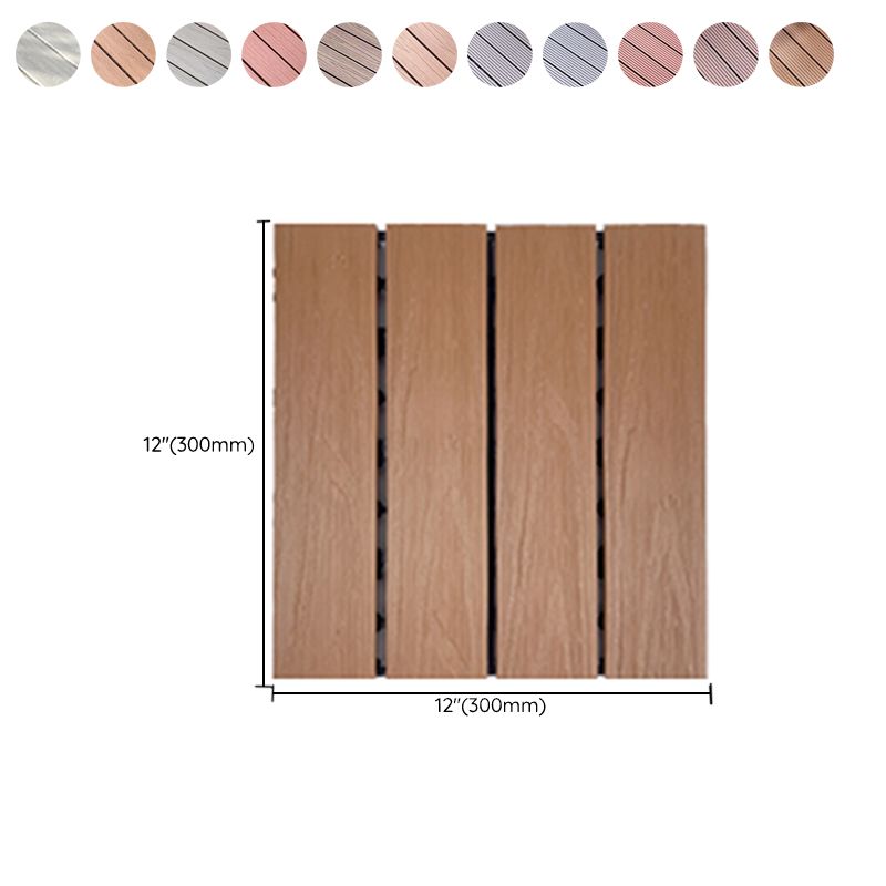 Square Engineered Wooden Floor Water Resistant Smooth Floor Tile for Patio Garden