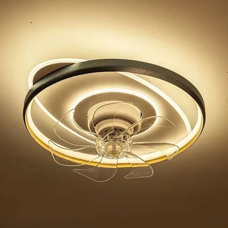 Nordic Style Ceiling Fan Lamp Circle Shape Colorful LED Ceiling Fan Light for Living Room