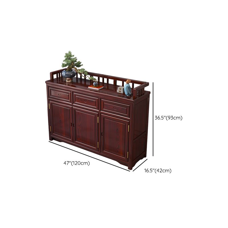 Traditional Rectangle Storage Cabinet Solid Wood Accent Cabinet