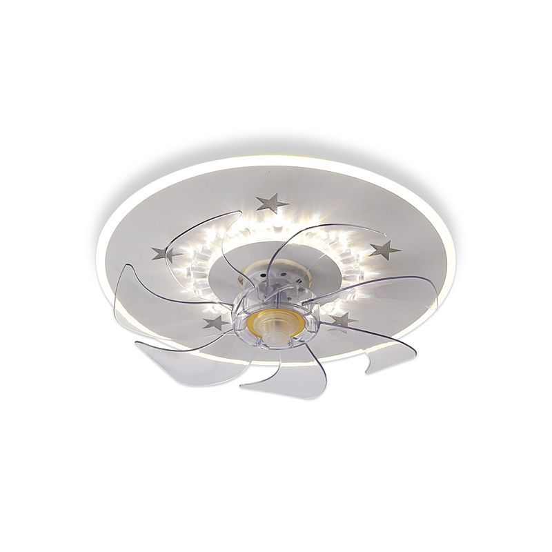 Modern Simple Ceiling Fan Light LED Ceiling Mount Lamp with Acrylic Shade for Bedroom