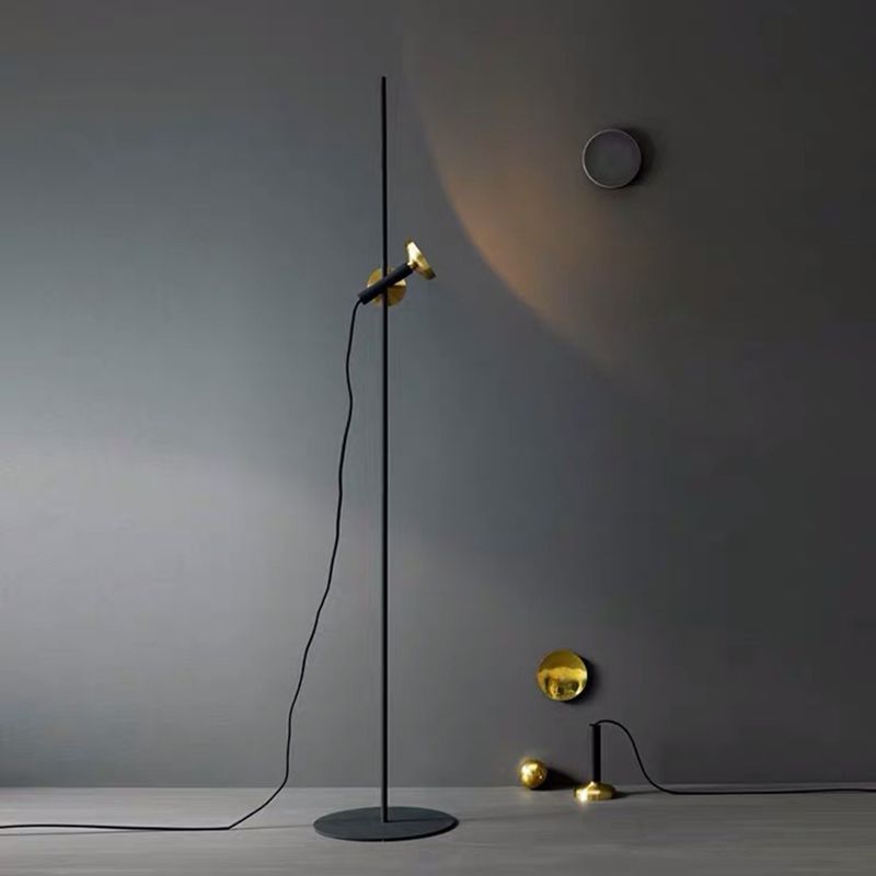 Tube Floor Lighting Post Modern Metal Black and Gold LED Standing Floor Lamp for Living Room