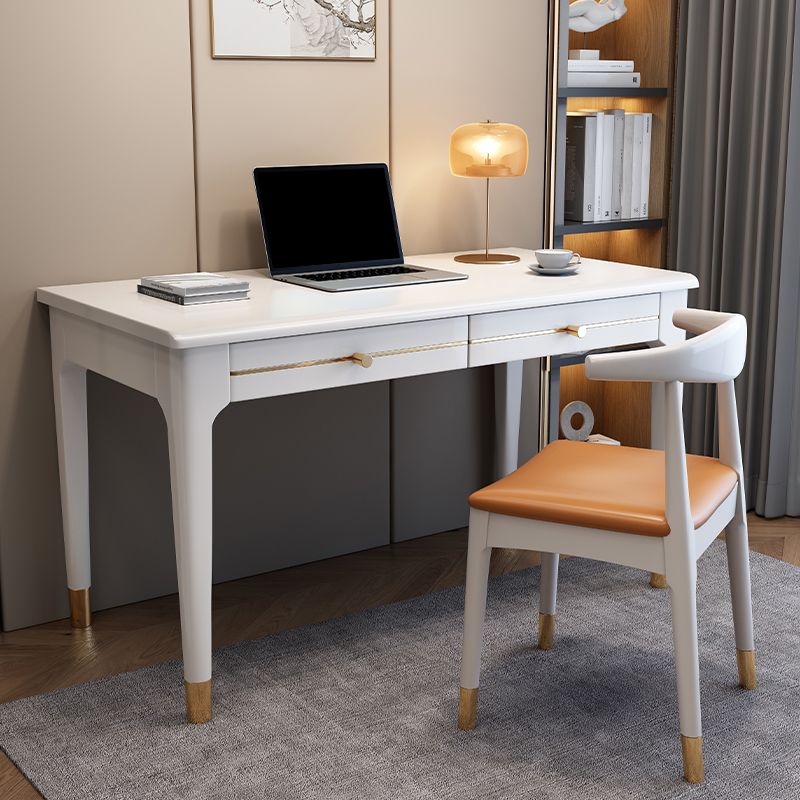 Modern Home Office Desk Parsons Base Wood Writing Desk , 29.5"H