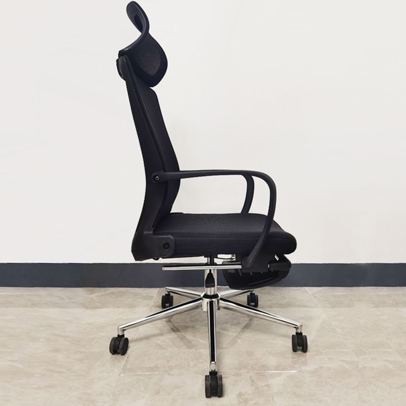 Modern Slide Office Chair Black Adjustable Seat Height Fixed Arms Desk Chair with Wheels