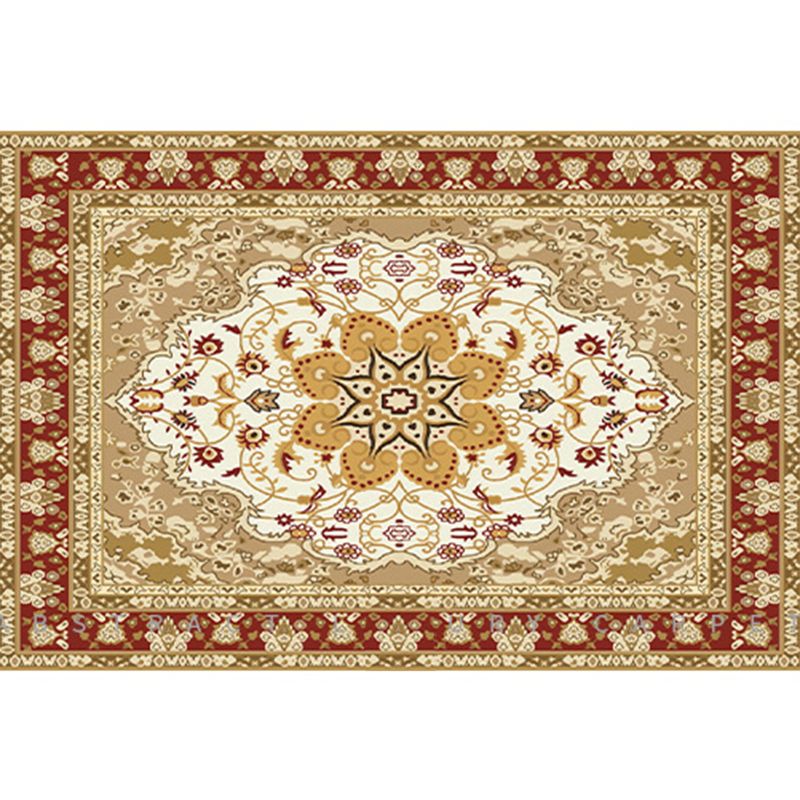 Shabby Chic Living Room Rug Tribal Print Area Rug Polyester Non-Slip Backing Area Carpet