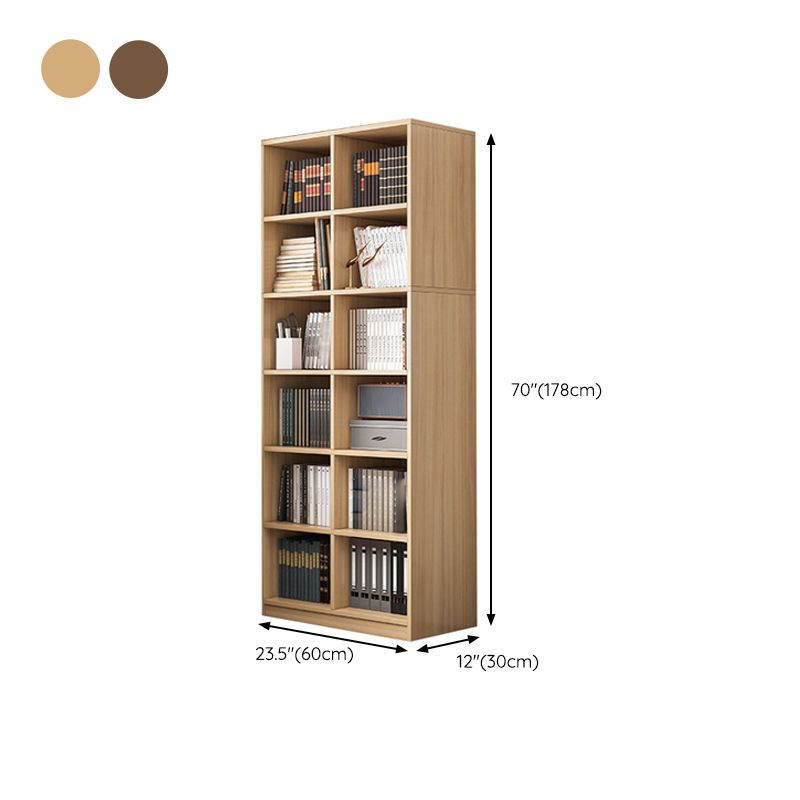 Modern Standard Bookshelf Engineered Wood Closed Back Bookcase