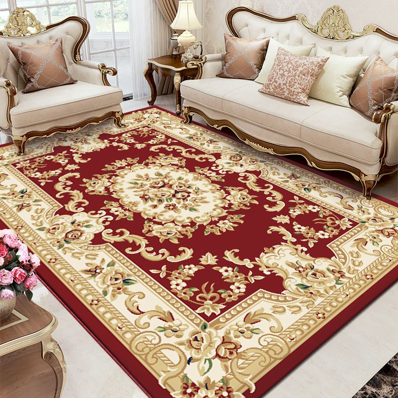 Traditionele polyester gebied Rug retro bloemenpatroon tapijt tapijt tapijt niet-slip steun voor woningdecoratie