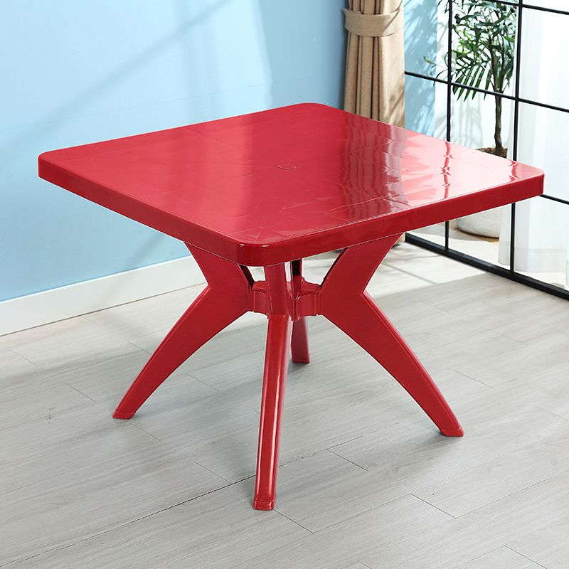 Plastic Outdoor Dining Table Modern Style Square Patio Table