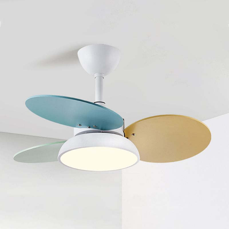 Metal Fan Ceiling Lights Modern Style 1 Light Flush Mount Lamp