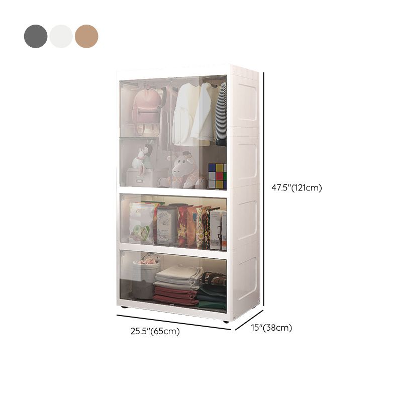 Modern Style Plastic Armoire Cloth Rod Included Youth Armoire for Home