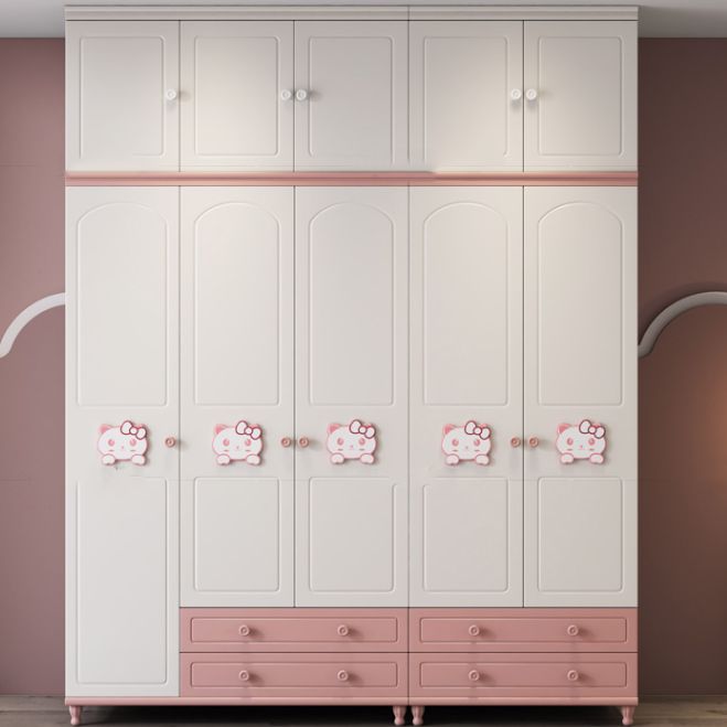 Modern Style Kids Closet Manufactured Wood Bedroom Youth Armoire with Drawers