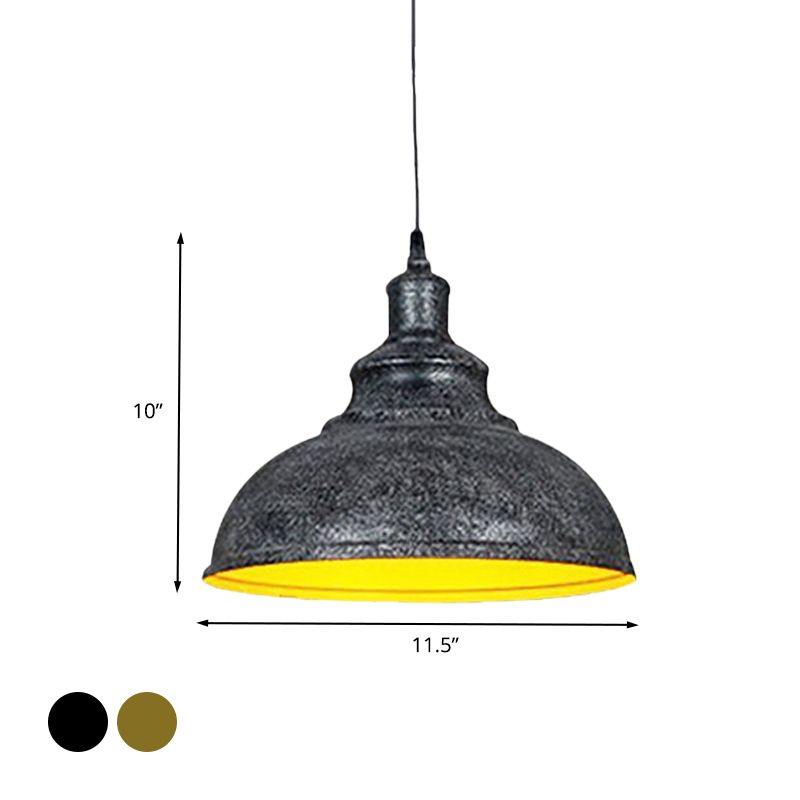 Gomed restaurant hanger verlichting vintage ijzer 1-licht zwart/bronzen afwerking hangende lampkit