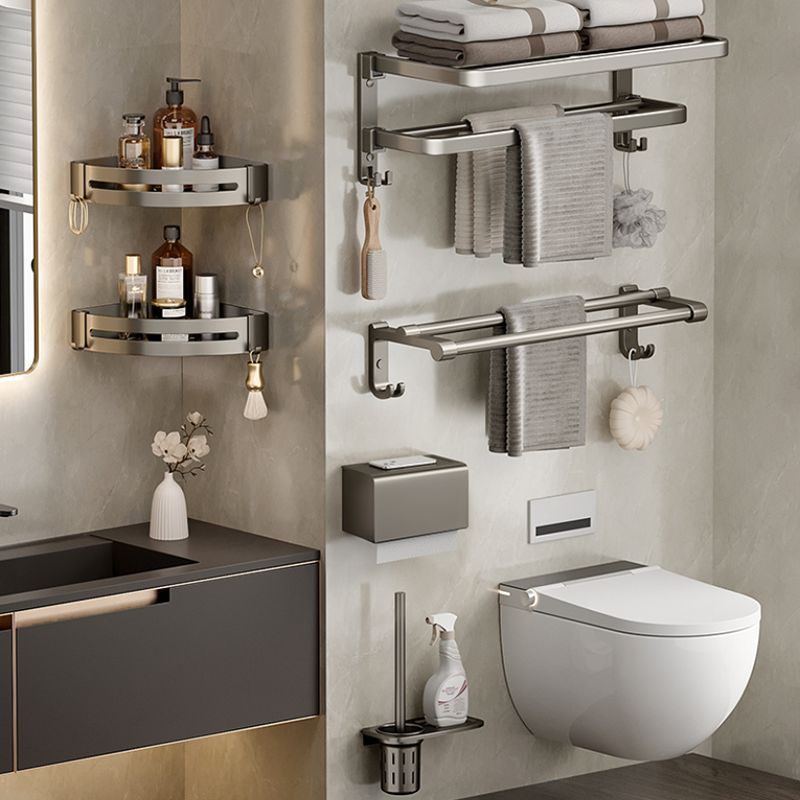 Modern Stainless Steel Bath Shelf Bathroom Accessory Kit Towel Bar Bathroom Set