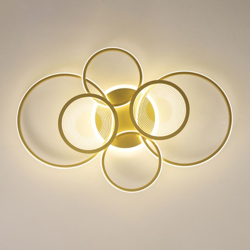 Modern Round Ceiling Mount Light Fixture Metal Multiple-Light Ceiling Light Fixture