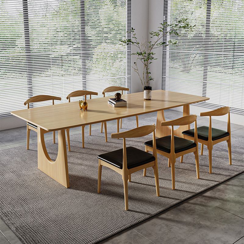 Rectangular Shaped Office Conference Table Wooden Task Desk in Natural