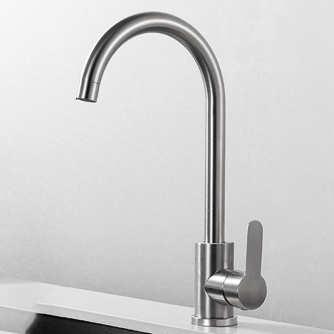 Contemporary Kitchen Faucet Stainless Steel Swivel Spout Standard Kitchen Faucets