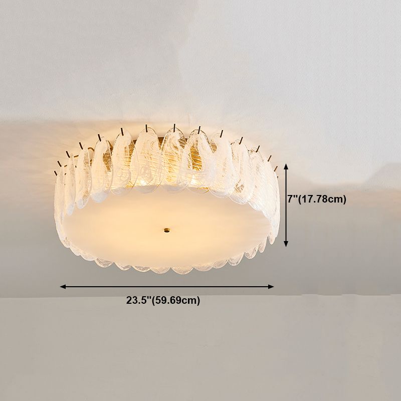Redonda cerca de la lámpara de techo de estilo de oro de estilo de vidrio de estilo moderno