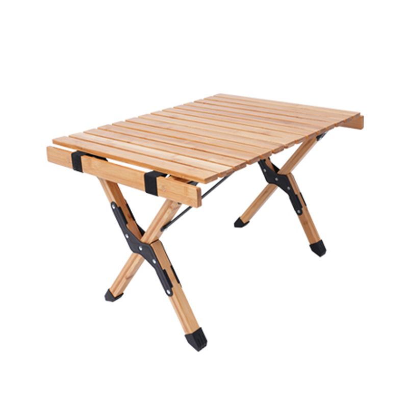 Industrial Patio Table Rectangle Wood Foldable Camping Table