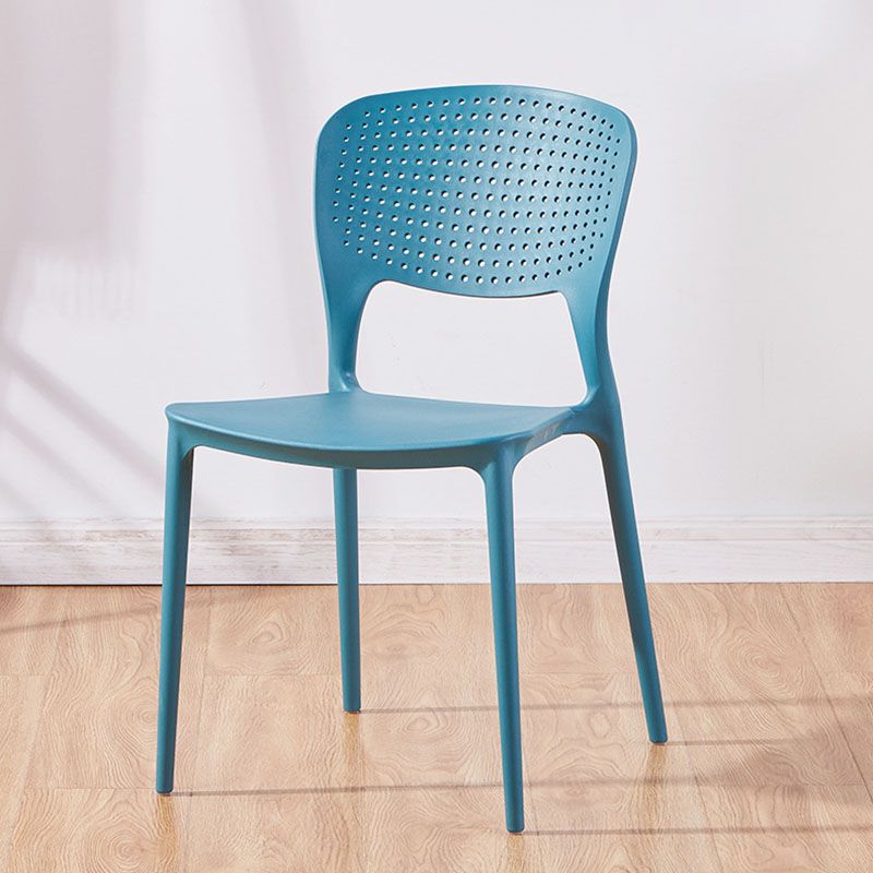 Modern Plastic Dining Chair Open Back Dining Side Furniture in Matte Finish for Indoor