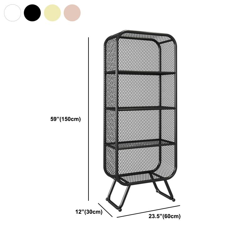 Contemporary Shelf Closed Back Metal Shelves Included Bookcase