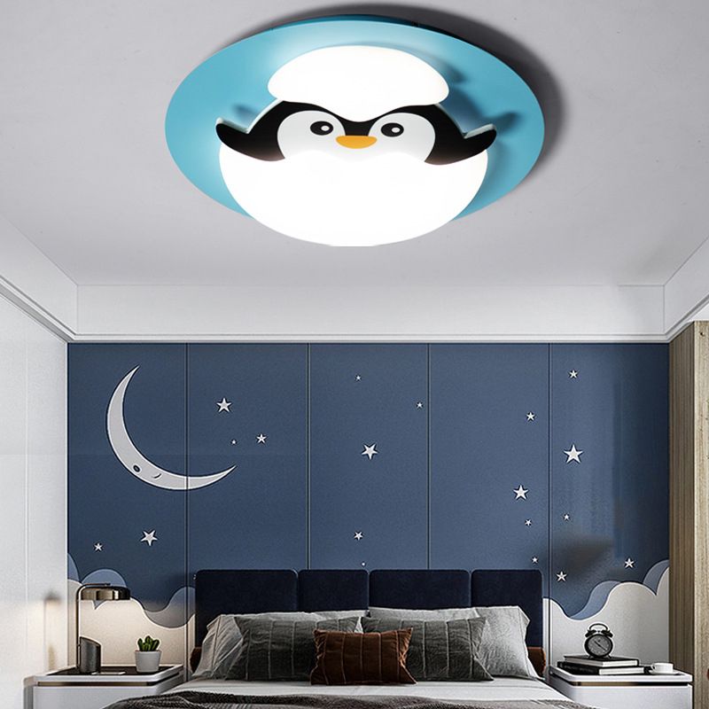 Children Ceiling Mount Light Cartoon Ceiling Lamp with Plastic Shade for Bedroom