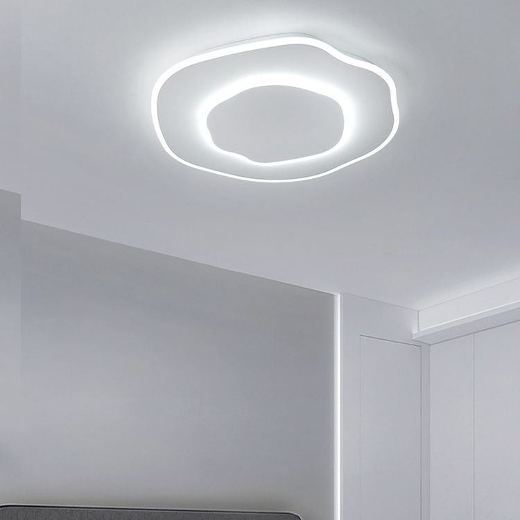 2 - Light Cloud Shape LED Flush Mount in Matte White Iron Modern Ceiling Flush