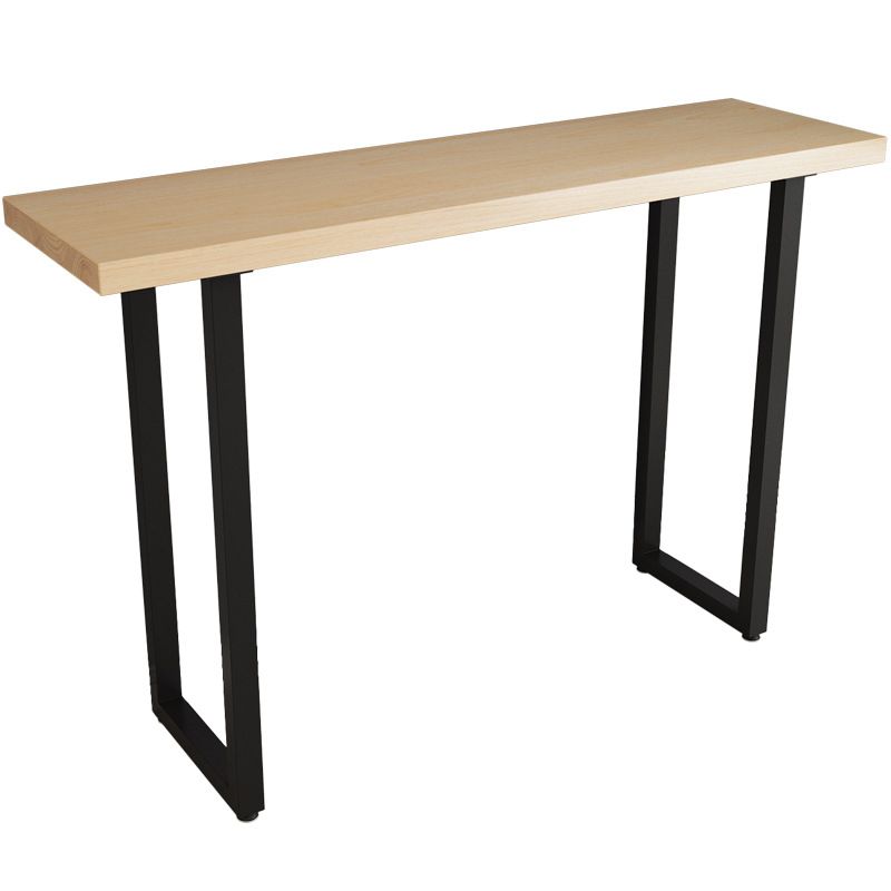 Solid Wood Bar Dining Table Industrial Bar Table with Sled Base in Black