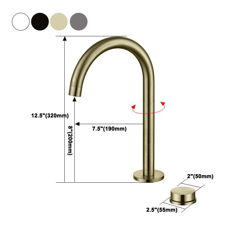 Circular 1-Handle Bathroom Faucet 2 Hole Wide Spread Bathroom Faucet