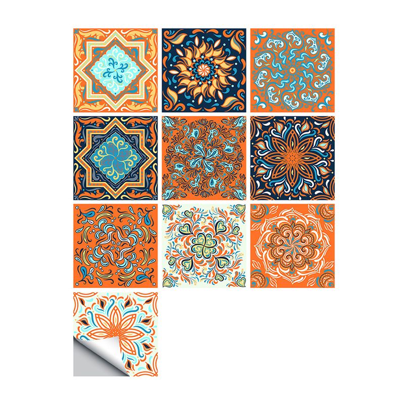 10 Pcs Mandala Wallpapers Peel and Paste Bohemian Kitchen Wall Decoration, 9.7-sq ft