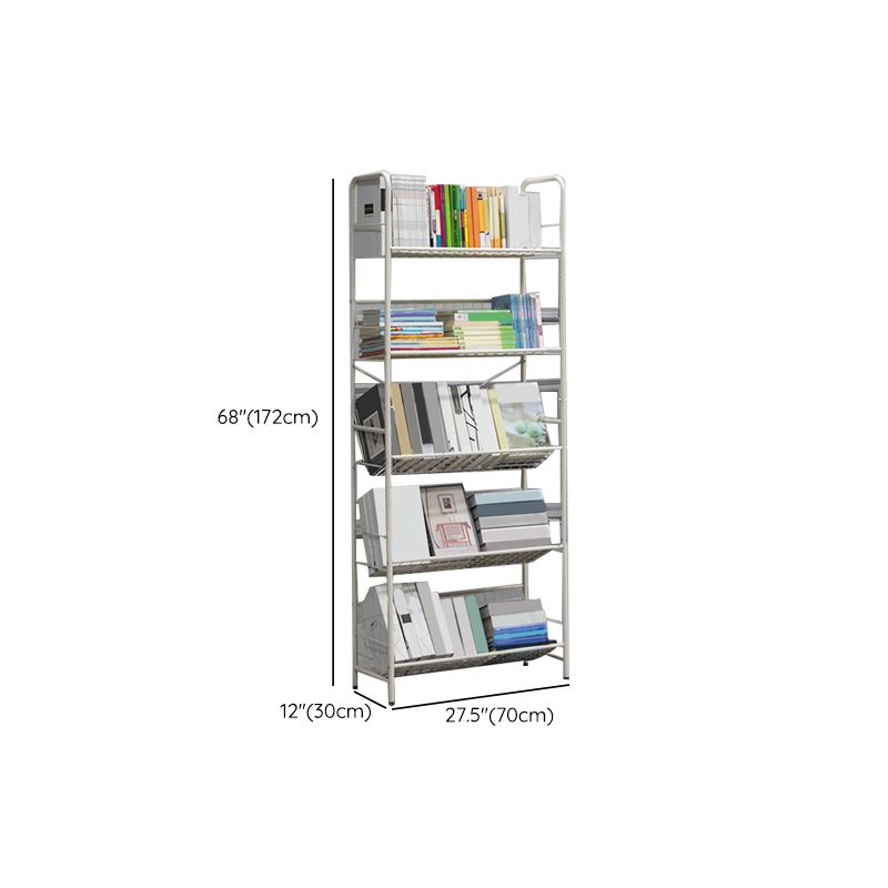 Contemporary Metal Bookshelf Open Back Standard Kids Bookcase