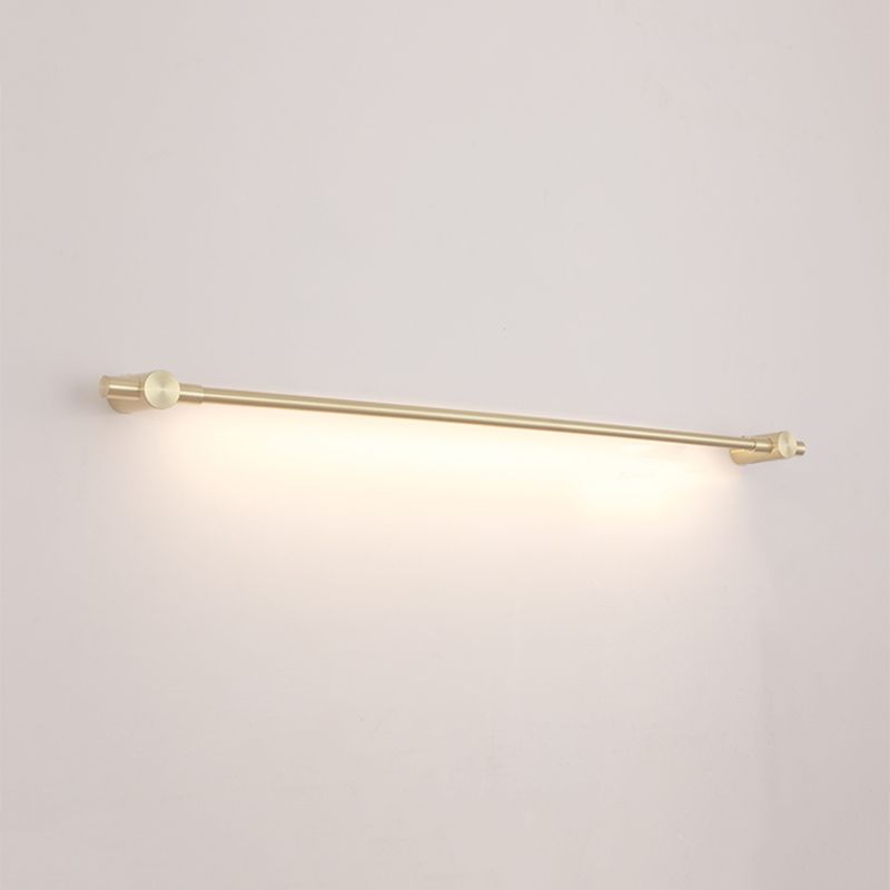 Luz moderna estilo lujo de lujo luces de tocador montado en la pared lineal iluminación de la pared de aluminio en acabado dorado