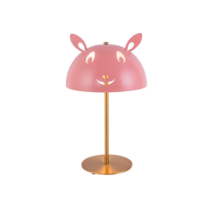 Pink Rabbit/White Panda Night Table Lamp Nordic Style Metal 1 Head Gold Nightstand Light for Bedside