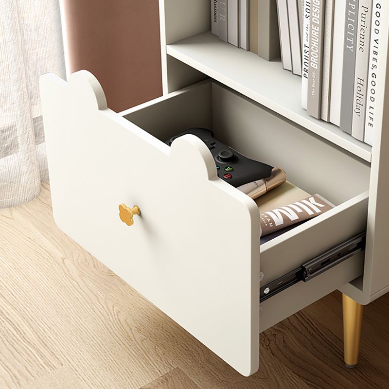 Glam Closed Back Book Shelf Engineered Wood Bookcase with Drawer