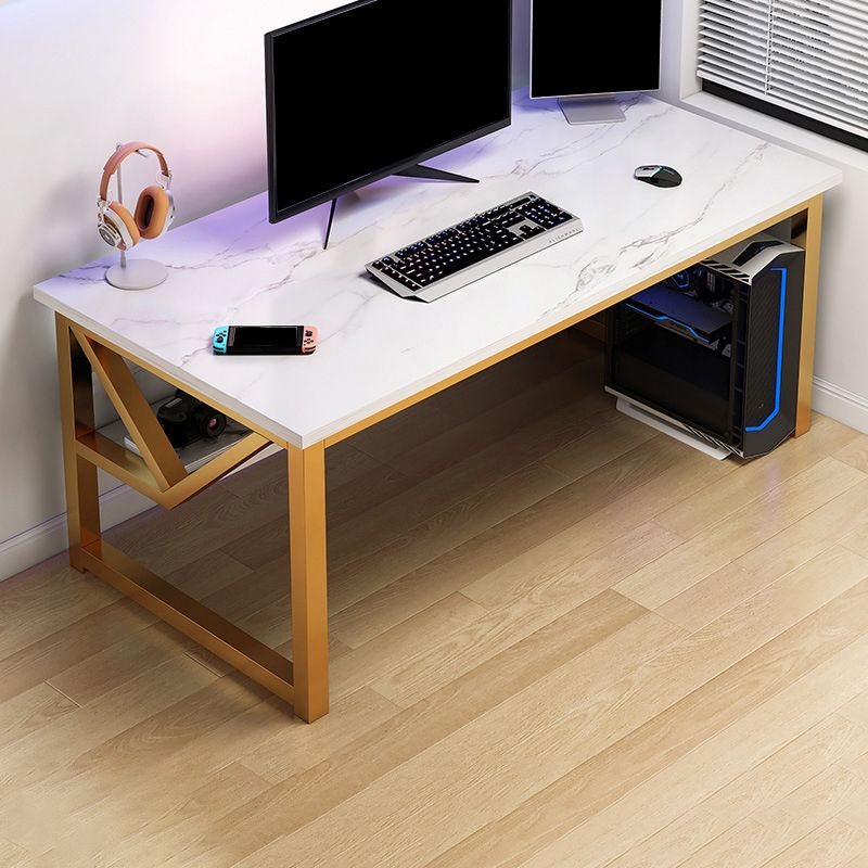 Modern Wood Computer Desk Cable Management Rectangular Office Desk